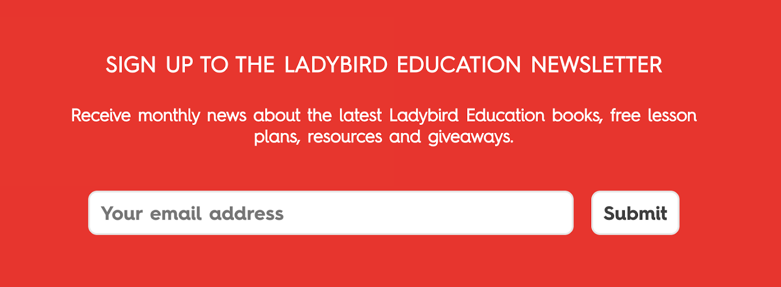 red email capture from Ladybird Education