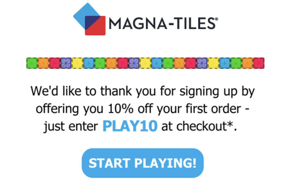 Magnga-Tiles thank you message